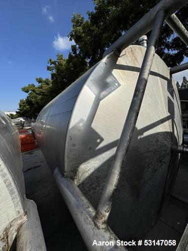 6,000 Gallon 316 Stainless Steel Single Wall Storage Tank – Dish Bottom, Mounted on Legs