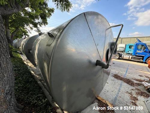 Used 6,000 Gallon 316 Stainless Steel Single Wall Storage Tank – Dish Bottom