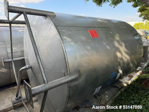 Used 6,000 Gallon 316 Stainless Steel Single Wall Storage Tank – Dish Bottom
