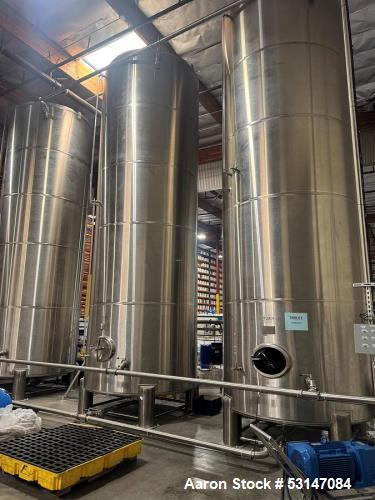 2022 26,000L Stainless Steel Storage Tank – Vertical, Sanitary, CIP Equipped