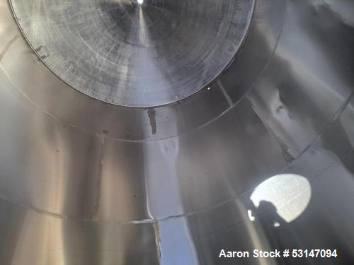Used 6,000 Gallon 304 Stainless Steel Storage Tank – Cone Bottom, Dished Top, 3" Outlet