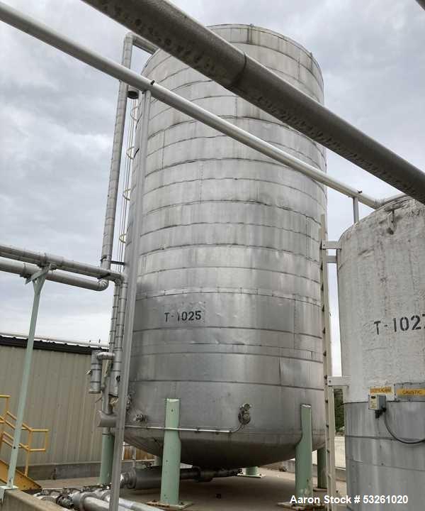 Used Approx. 30,000 Gallon 316L Stainless Steel Storage Tank – Leg Mounted Process Vessel