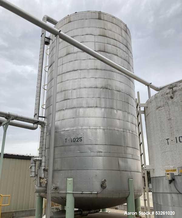 Used Approx. 30,000 Gallon 316L Stainless Steel Storage Tank – Leg Mounted Process Vessel