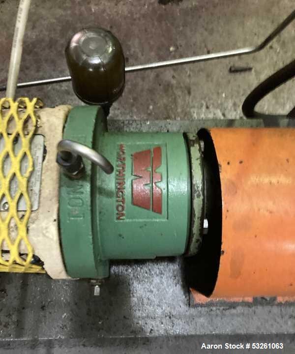 Used Approximate 8000 gallon Stainless Steel Tank With Centrifugal Pump, V-1108. Flat top with misc. top inlets. Cone bottom with center bottom outlet. Insulated shell. Worthington Centrifugal Pump, ...