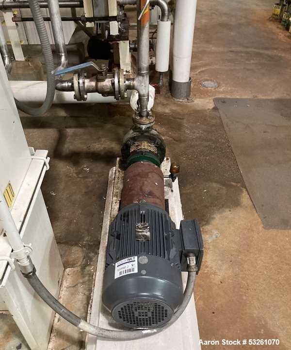 Used Approximate 6,000 gallon Stainless Steel Tank With A Worthington 7.5 HP Centrifugal Pump, V-1110. approximate 6000 gallon Flat top with misc. inlets. Cone bottom with center bottom outlet. Worth...