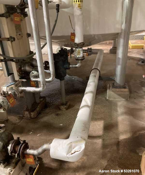 Used Approximate 6,000 gallon Stainless Steel Tank With A Worthington 7.5 HP Centrifugal Pump, V-1110. approximate 6000 gallon Flat top with misc. inlets. Cone bottom with center bottom outlet. Worth...