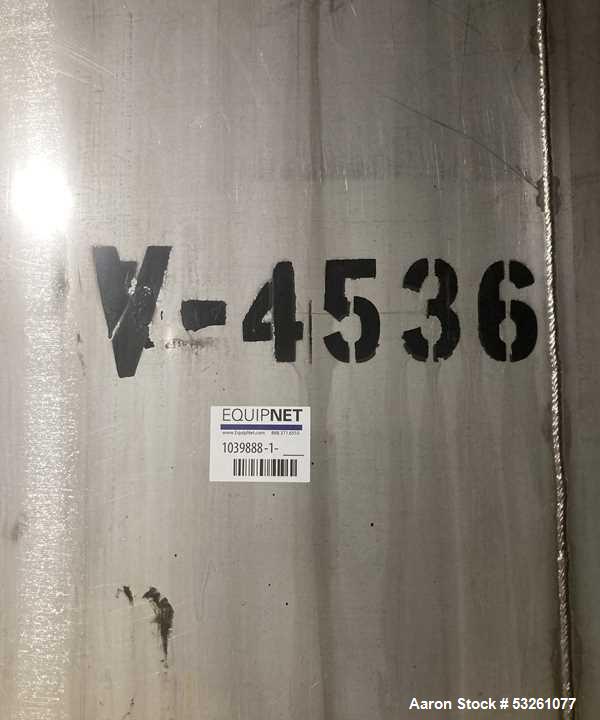 Used 6,000 Gallon Stainless Steel Agitated Mixing Tank with Cone Bottom Discharge