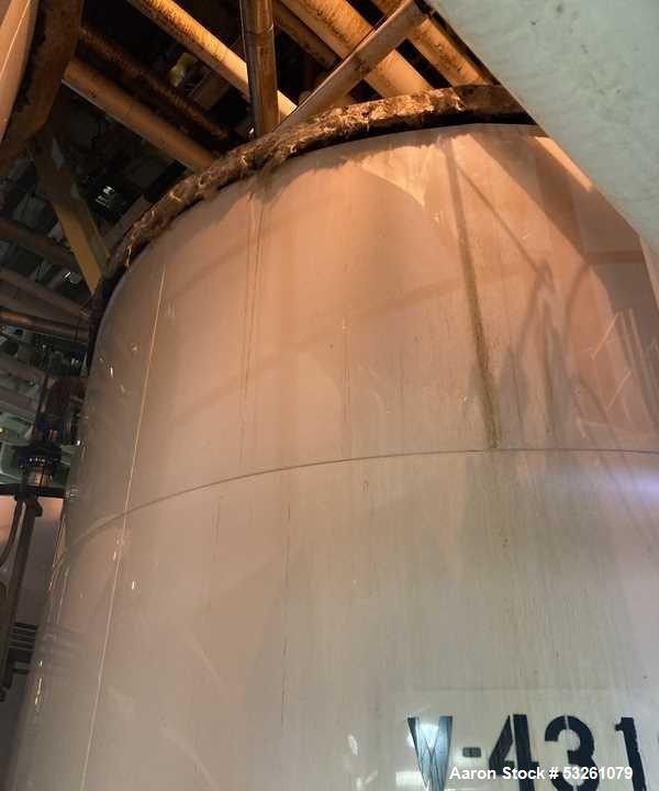 Used Approx. 7,900 Gallon Stainless Steel Mixing Tank with Worthington Pump – V-4316
