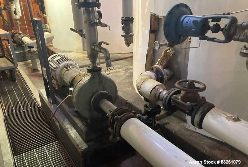 Used Approx. 7,900 Gallon Stainless Steel Mixing Tank with Worthington Pump – V-4316