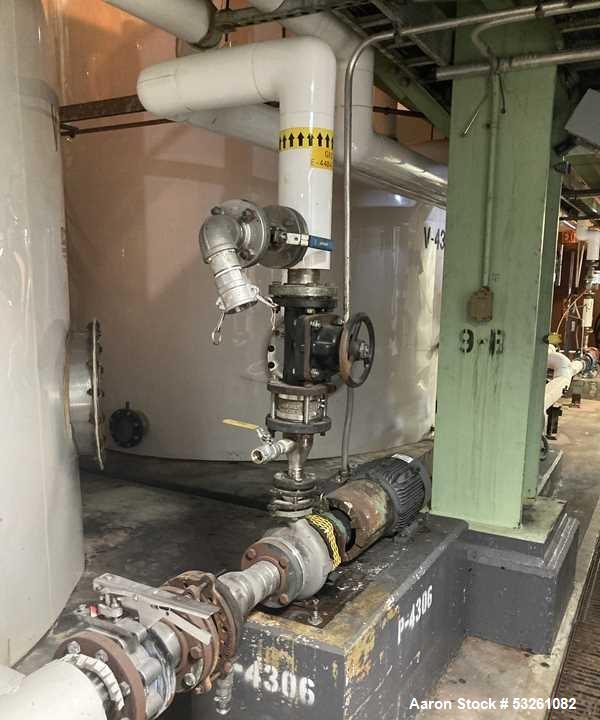 Used Approx. 7,900 Gallon 316 Stainless Steel Mixing Tank with Worthington D1012 Pump – V-4309