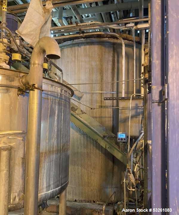 Used Approx. 7,900 Gallon 316 Stainless Steel Mixing Tank with Worthington D1011 Pump – V-4311