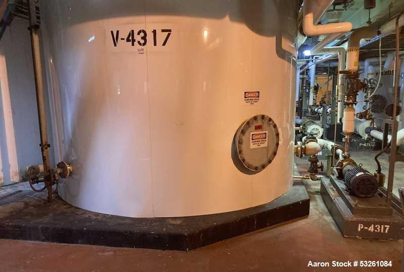 Used Approx. 7,900 Gallon 316L Stainless Steel Mixing Tank with Dual Centrifugal Pumps – V-4317