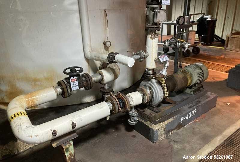 Used Approx. 7,900 Gallon 316L Stainless Steel Mixing Tank with Dual Centrifugal Pumps – V-4307