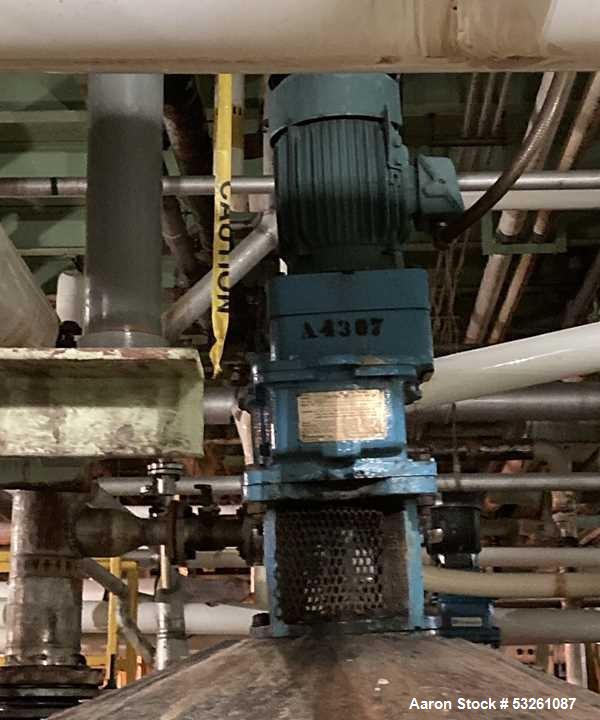 Used Approx. 7,900 Gallon 316L Stainless Steel Mixing Tank with Dual Centrifugal Pumps – V-4307