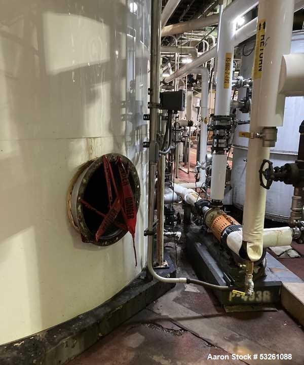 Used Approx. 7,900 Gallon 316L Stainless Steel Mixing Tank with Stainless Steel Centrifugal Pump – V-4308