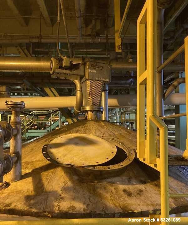 Used Approx. 7,900 Gallon Stainless Steel Mixing Tank with Chemineer Agitator and Dual Centrifugal Pumps – V-4103