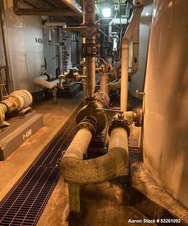 Used Approx. 7,900 Gallon Stainless Steel Mixing Tank with 25 HP Centrifugal Pump – V-4303