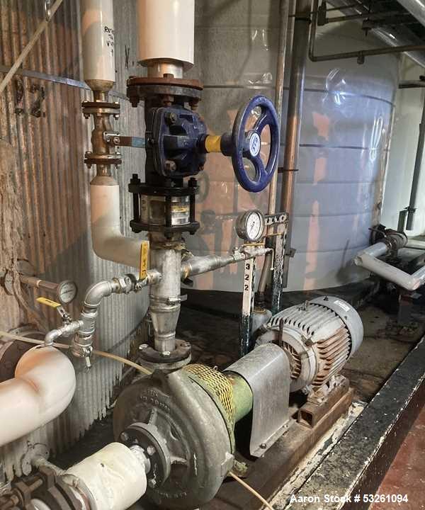 Used Approx. 7,900 Gallon 316 Stainless Steel Mixing Tank with Worthington D1012 Pump – V-4322