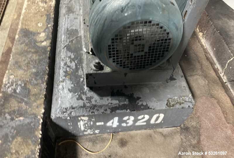 Used Approximate 7900 gallon Stainless Steel Mixing Tank, V-4320. Pump P-4320: Industrial Electric Motor. 60 hz, 230/460 V.