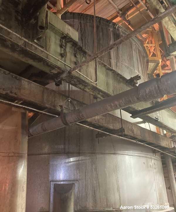 Used Approximate 7900 gallon Stainless Steel Mixing Tank, V-4715. Worthington pump P-4720: Unimount motor model A912A. 7.5 hp, 3510 RPM. Frame 213T. 3 ph, 60 hz, 208-230/460.