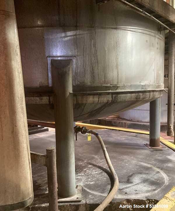 Used Approximate 7900 gallon Stainless Steel Mixing Tank, V-4715. Worthington pump P-4720: Unimount motor model A912A. 7.5 hp, 3510 RPM. Frame 213T. 3 ph, 60 hz, 208-230/460.