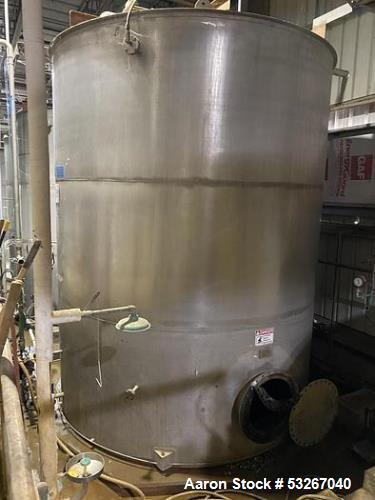 Wolfe Mechanical approximately 12,600 gallon 304L stainless steel vertical tank.