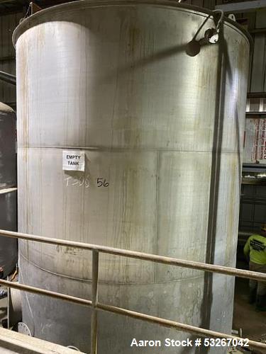Wolfe Mechanical approximately 12,600 gallon 304L stainless steel vertical tank.