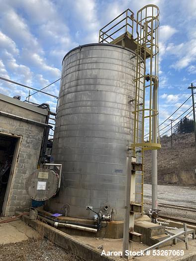 Used Stainless Steel Tank, Approx.16,000 gallon capacity. Vertical