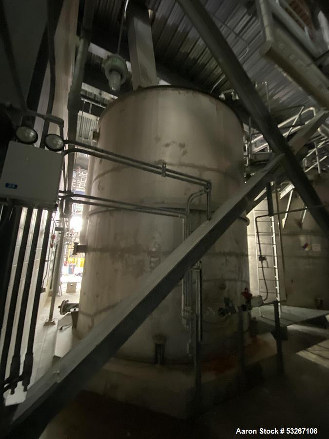 Used 14,000 Gallon 316L Stainless Steel Vertical Tank – Erected Steel Products, API-650, Side Agitator