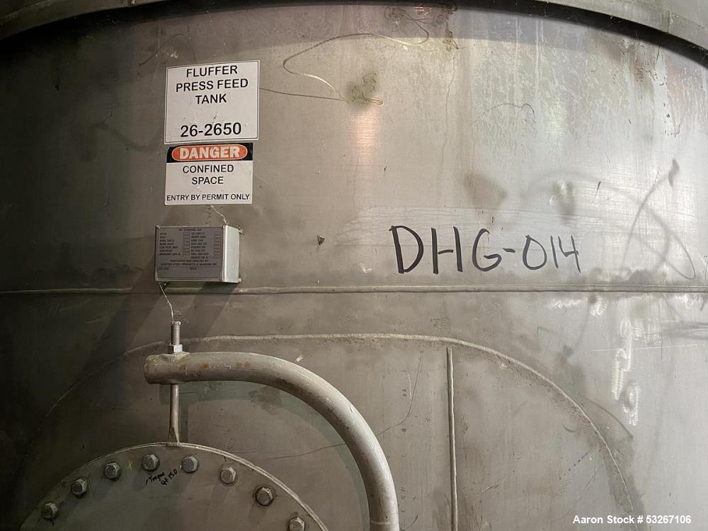 Used 14,000 Gallon 316L Stainless Steel Vertical Tank – Erected Steel Products, API-650, Side Agitator