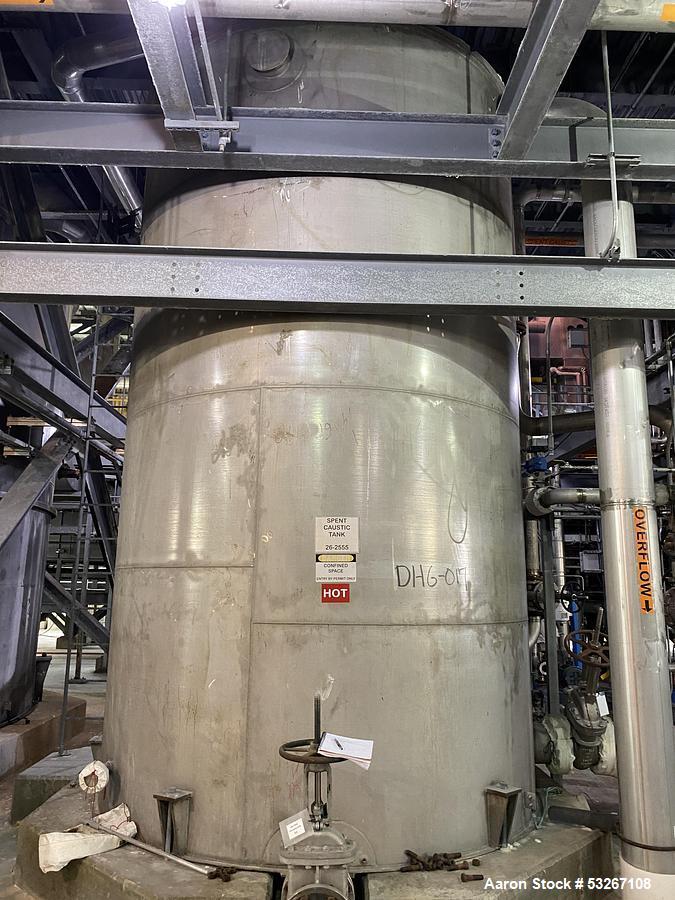 Used 9,000 Gallon 316L Stainless Steel Vertical Tank – Erected Steel Products, API-650, Built 2012