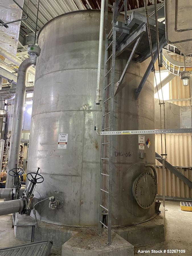 Used 16,000 Gallon 316L Stainless Steel Vertical Tank – Erected Steel Products, API-650, Built 2012