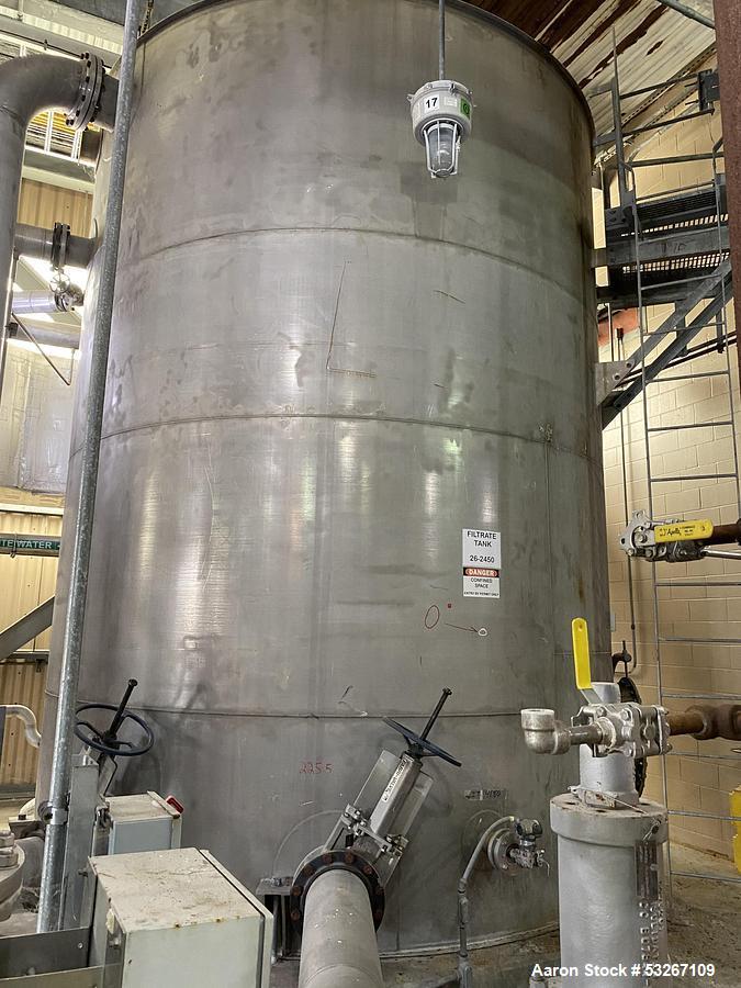 Used 16,000 Gallon 316L Stainless Steel Vertical Tank – Erected Steel Products, API-650, Built 2012