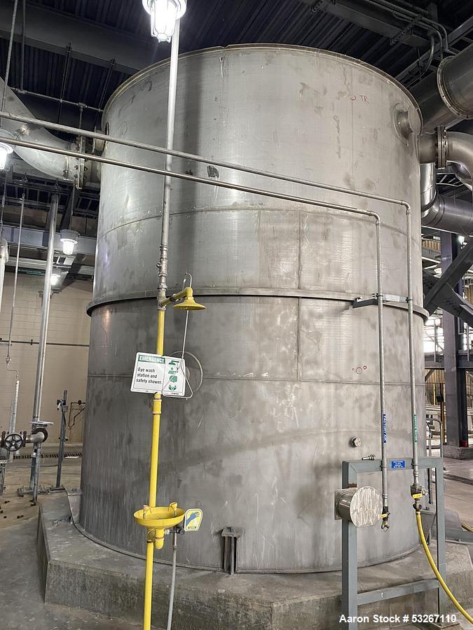 Used 14,000 Gallon 316L Stainless Steel Vertical Tank – Erected Steel Products, API-650, Agitated, Built 2012