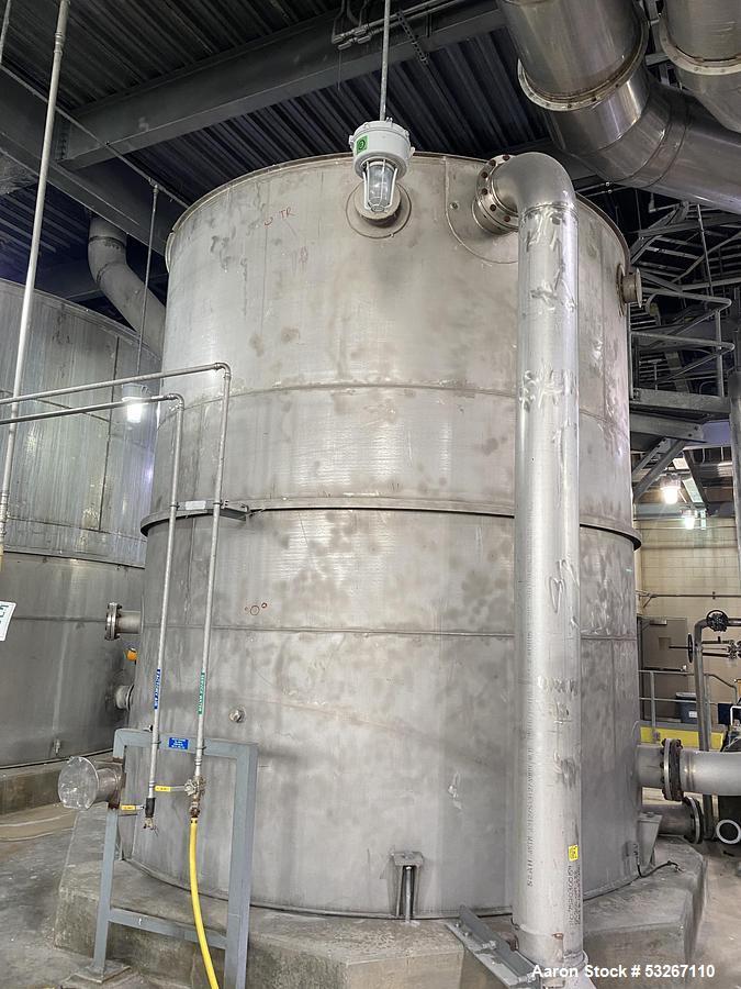 Used 14,000 Gallon 316L Stainless Steel Vertical Tank – Erected Steel Products, API-650, Agitated, Built 2012