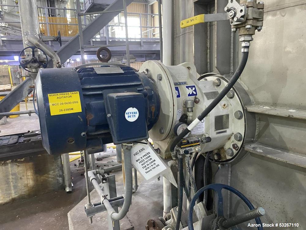 Used 14,000 Gallon 316L Stainless Steel Vertical Tank – Erected Steel Products, API-650, Agitated, Built 2012