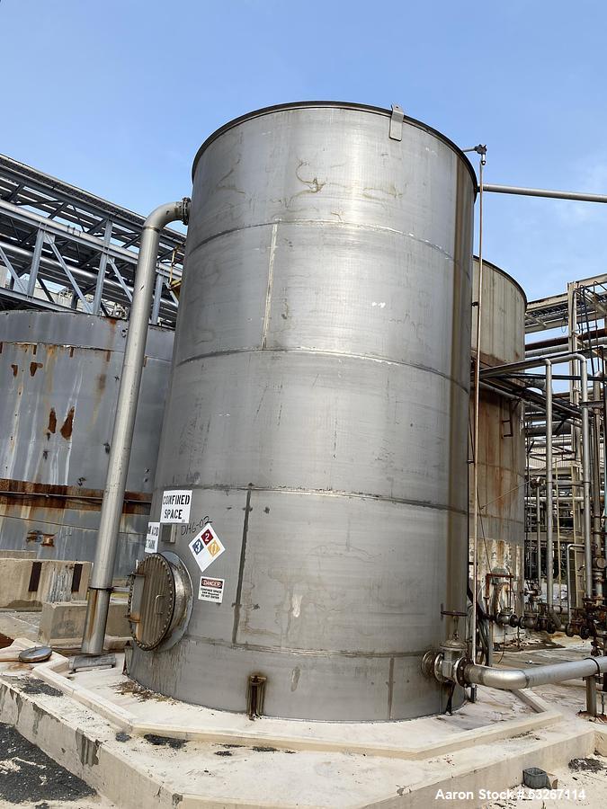 Used 22,000 Gallon 316L Stainless Steel Vertical Tank – Advance Vessel, API-650, Built 2008