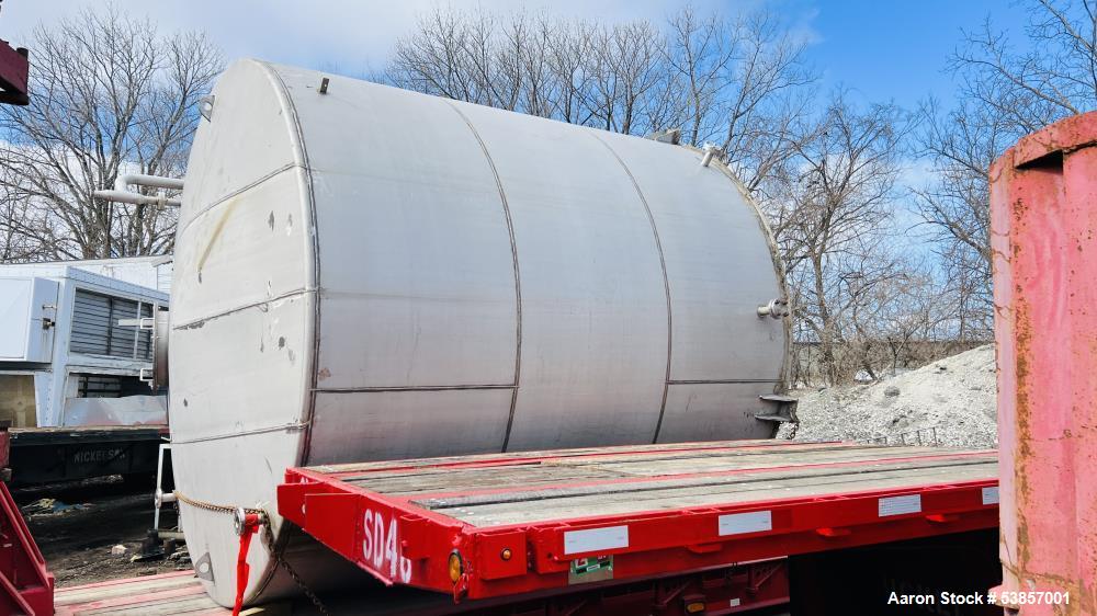 Used 10,000-Gallon Stainless Steel Tank – 12' Dia x 12' Straight Side, Flat Bottom