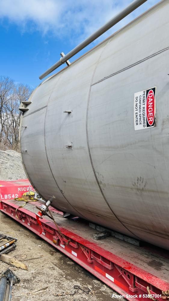 Used 10,000-Gallon Stainless Steel Tank – 12' Dia x 12' Straight Side, Flat Bottom