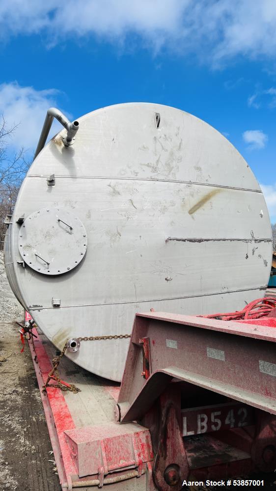 Used 10,000-Gallon Stainless Steel Tank – 12' Dia x 12' Straight Side, Flat Bottom