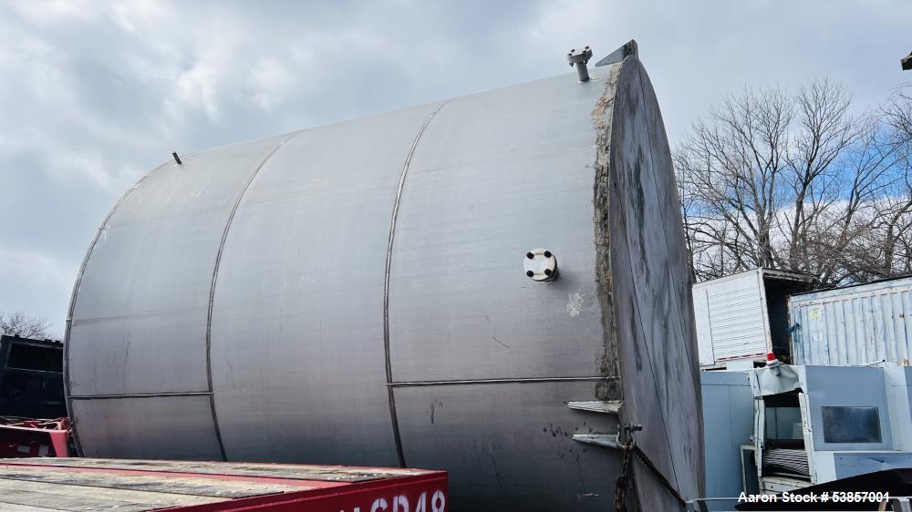 Used 10,000-Gallon Stainless Steel Tank – 12' Dia x 12' Straight Side, Flat Bottom