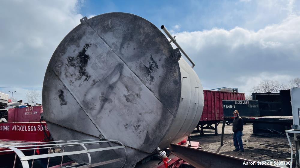 Used 10,000-Gallon Stainless Steel Tank – 12' Dia x 12' Straight Side, Flat Bottom