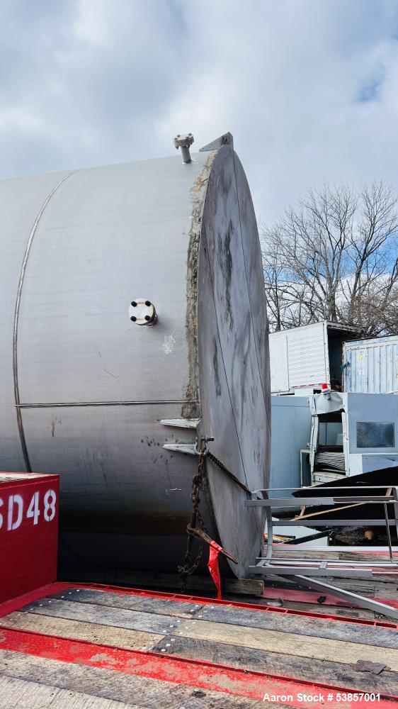 Used 10,000-Gallon Stainless Steel Tank – 12' Dia x 12' Straight Side, Flat Bottom