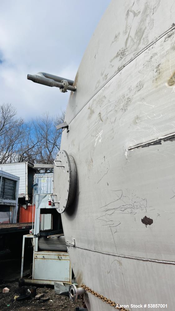 Used 10,000-Gallon Stainless Steel Tank – 12' Dia x 12' Straight Side, Flat Bottom