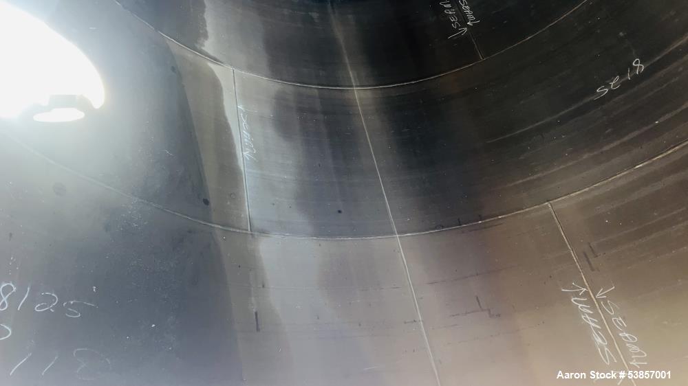 Used 10,000-Gallon Stainless Steel Tank – 12' Dia x 12' Straight Side, Flat Bottom