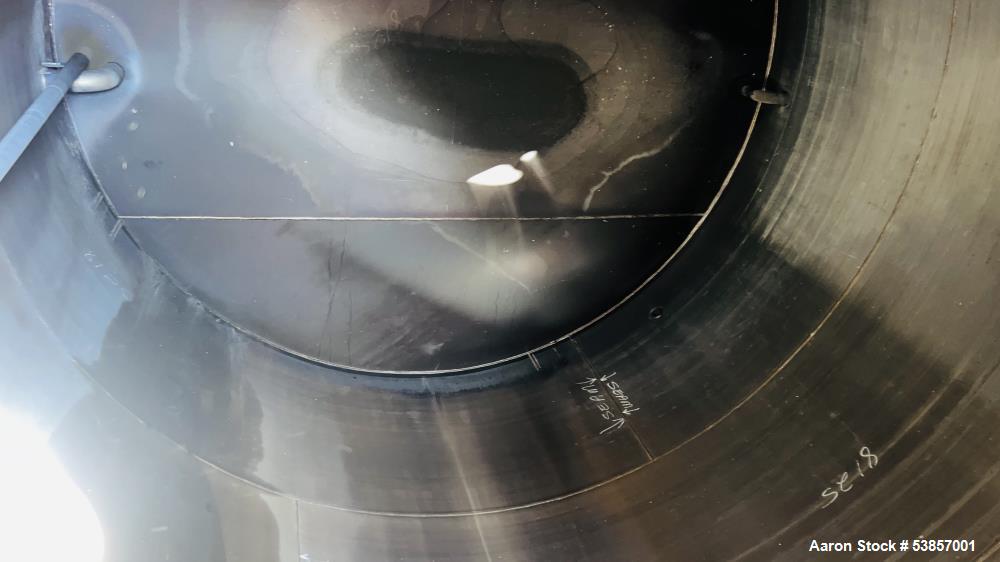 Used 10,000-Gallon Stainless Steel Tank – 12' Dia x 12' Straight Side, Flat Bottom