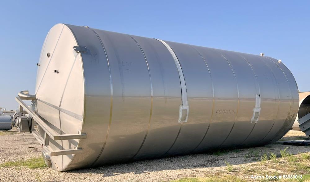 35,000 Gal Single Wall Stainless Silo Tank for Sale – 14' x 30'