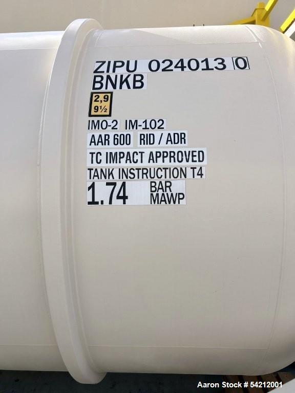 Unused Industrial 8,058-Gallon 316L Stainless Steel WEW ISO Tank Container | Horizontal 24’ Frame-Mounted Vessel | 25.2 PSI @ 149°F