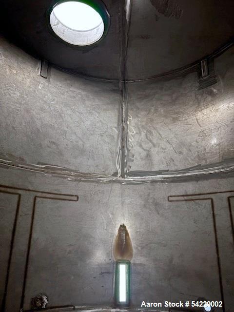 Unused 6,500-Gallon Stainless Steel Storage Tank | 10’ Straight Side x 9’11” Dia | Dual Manways | 16’9” Overall Height | Built 2022 | Mounted on 4 Legs