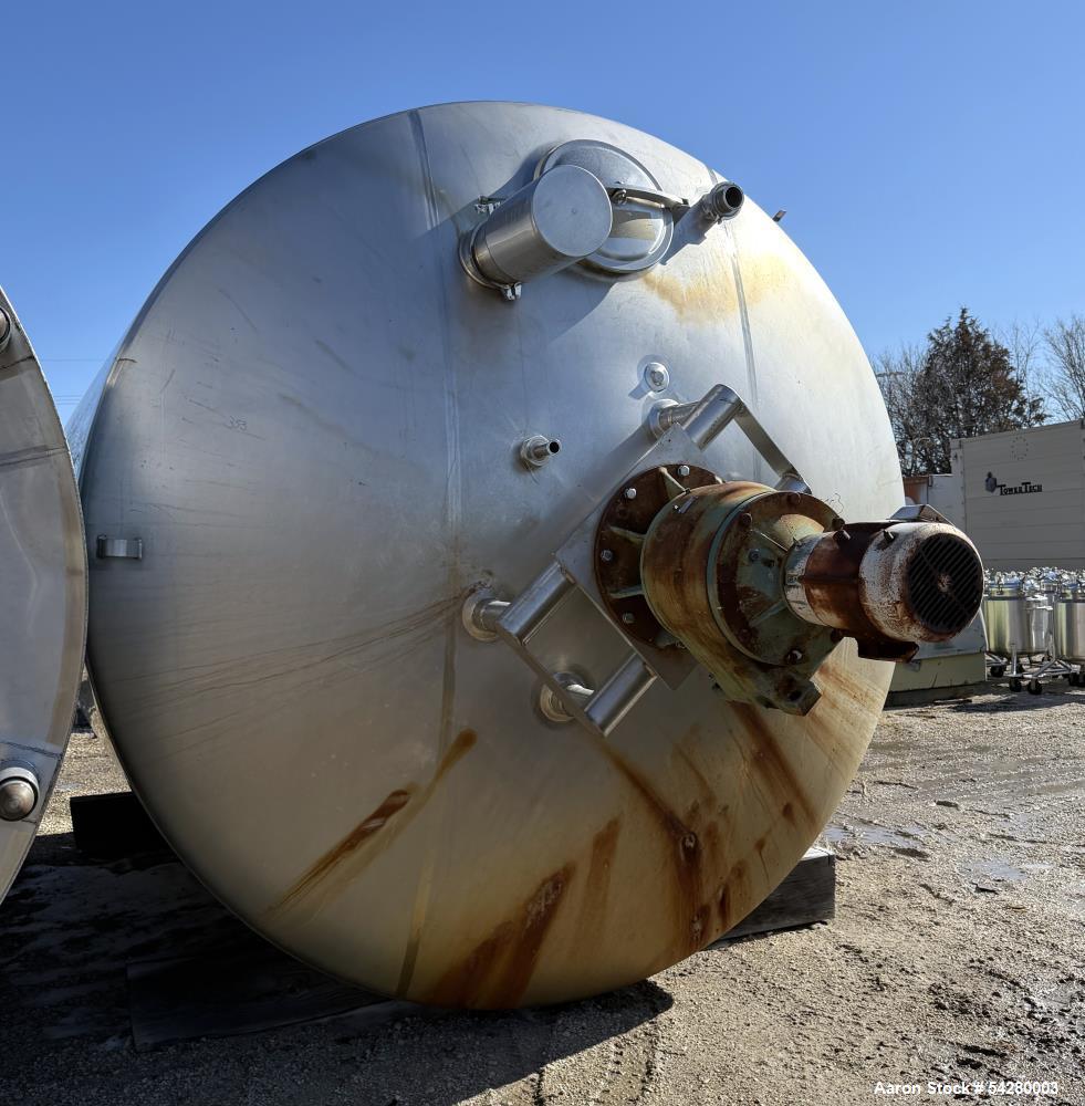 Used Cherry Burrell Jacketed Mix Tank. 7,500 Gallon, Stainless steel.